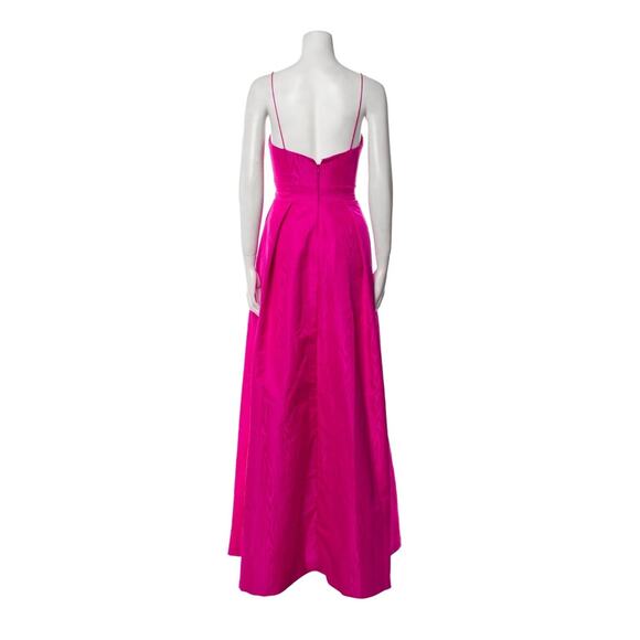 $1360 REBECCA VALLANCE Frenchy Taffeta Gown Hot PinkFuchsia 0 Maxi Dress - Picture 10 of 16